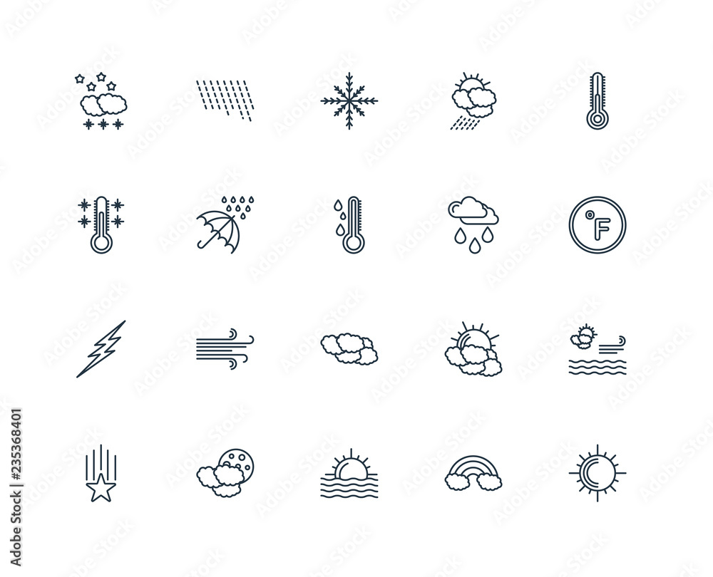 Fototapeta premium Set Of 20 Universal Editable Icons. Includes Elements Such As Su