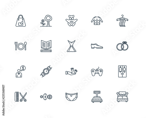 Set Of 20 Universal Editable Icons. Includes Elements Such As Be