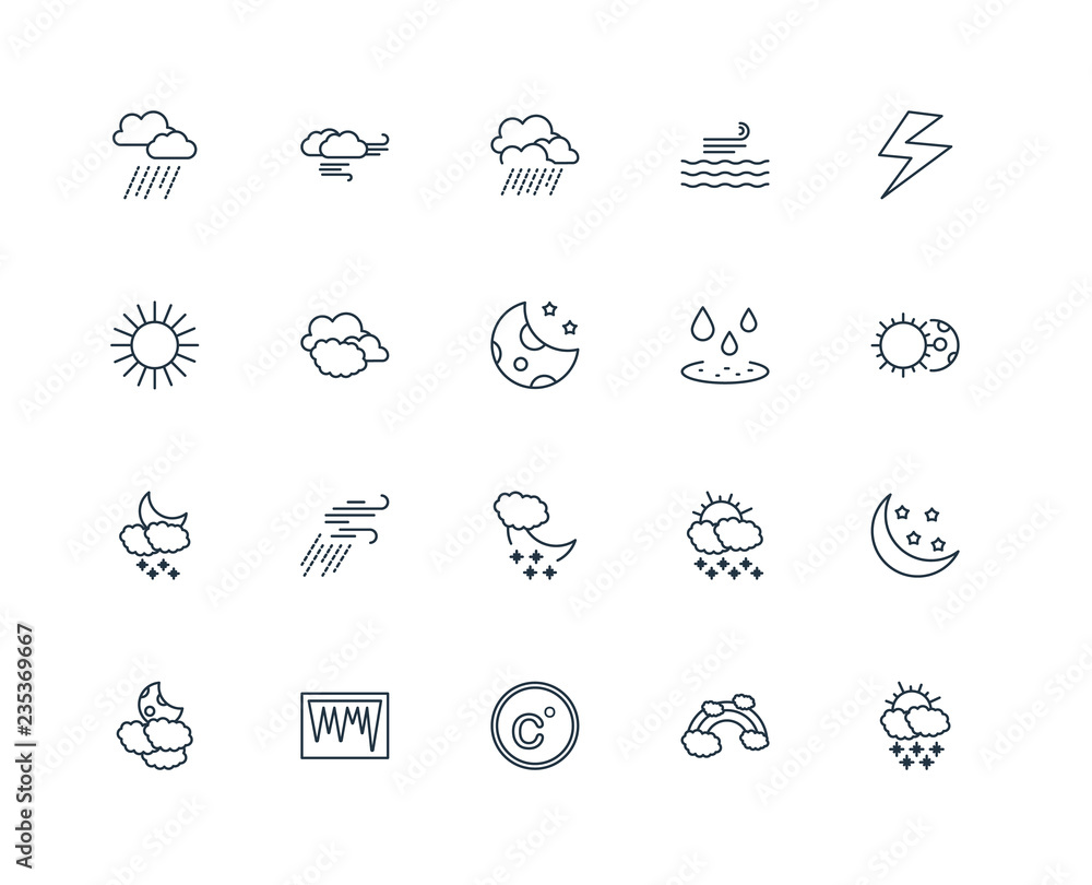Set Of 20 Universal Editable Icons. Includes Elements Such As Sn
