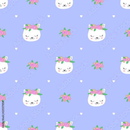 cute cats seamless pattern