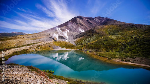 日本、北海道、大雪山、旭岳と紅葉、雄大な自然と絶景、秋