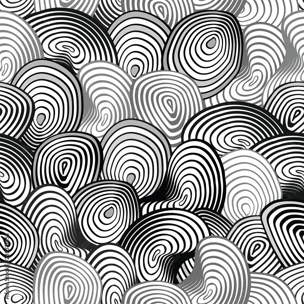 Black and white pattern with abstract waves. Can be used for desktop wallpaper or poster,for pattern fills, surface textures, web page backgrounds, textile and more.