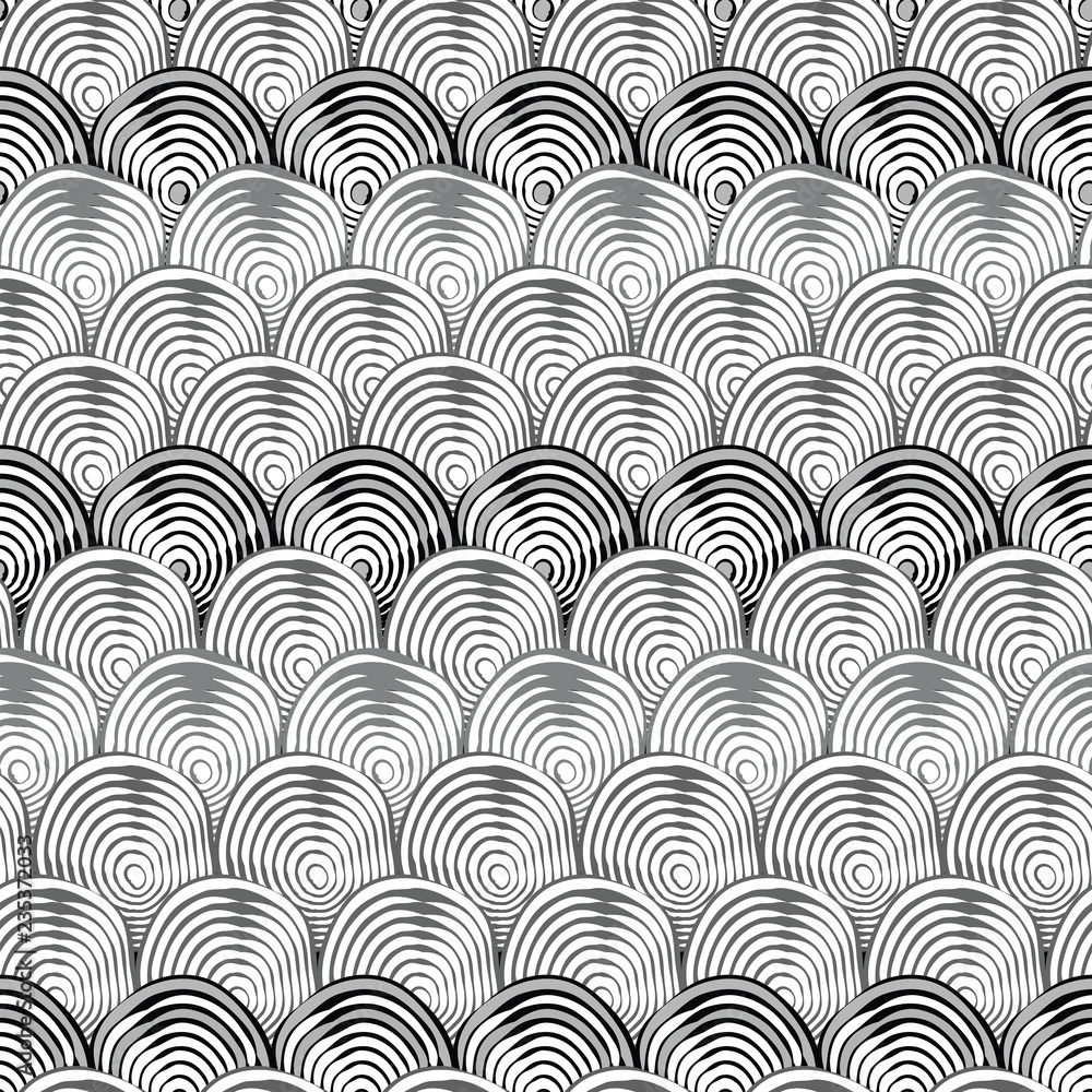 Black and white pattern with abstract fishscales. Can be used for desktop wallpaper or poster,for pattern fills, surface textures, web page backgrounds, textile and more. Black and white pattern with abstract fishscales. Can be used for desktop wallpaper or poster,for pattern fills, surface textures, web page backgrounds, textile and more.