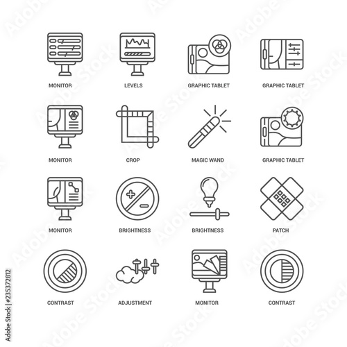 Simple Set of 16 Vector Line Icon. Contains such Icons as Contra