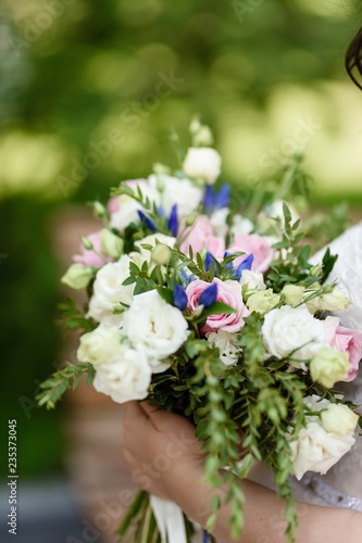 Wedding bouquet with different flowers
