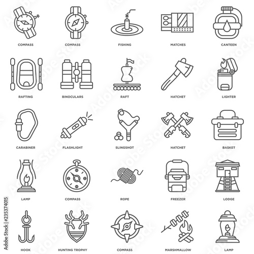Simple Set of 25 Vector Line Icon. Contains such Icons as Lamp,