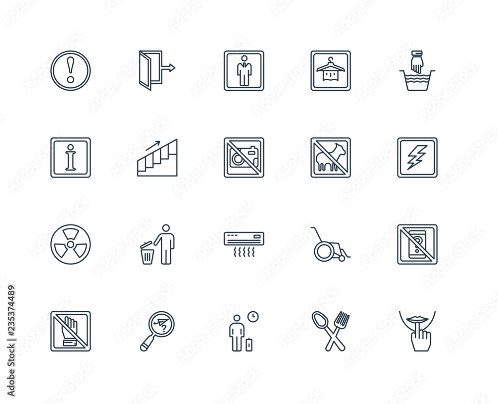 Set Of 20 Universal Editable Icons. Includes Elements Such As Si Set Of 20 Universal Editable Icons. Includes Elements Such As Si