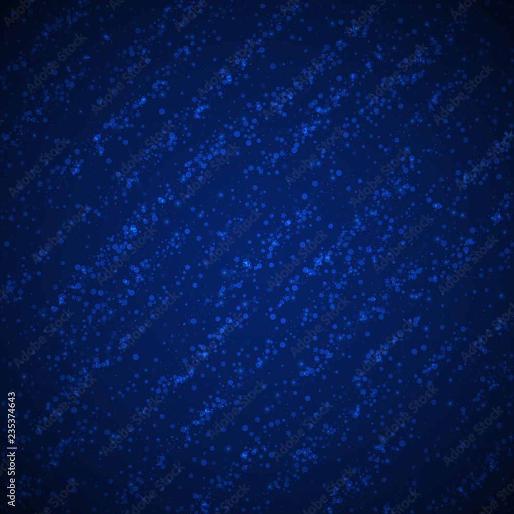 Fototapeta premium Magic stars Christmas background. Subtle flying sn