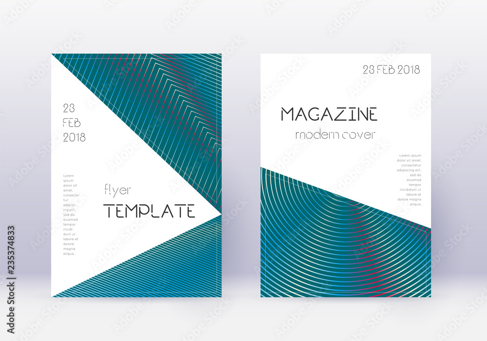 Fototapeta premium Triangle cover design template set. Red abstract l