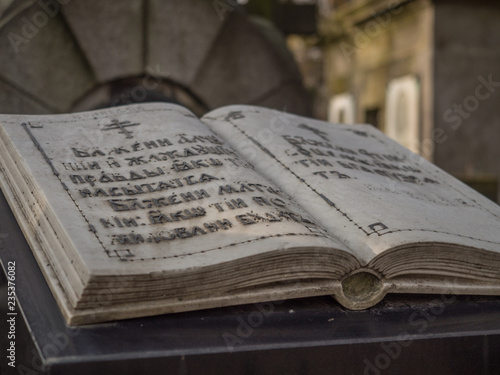 Tombstone in the shape of a book