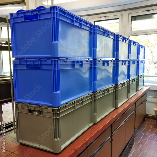 Container boxes on top of each other