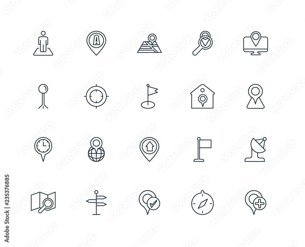 Fototapeta premium Set Of 20 Universal Editable Icons. Includes Elements Such As Lo
