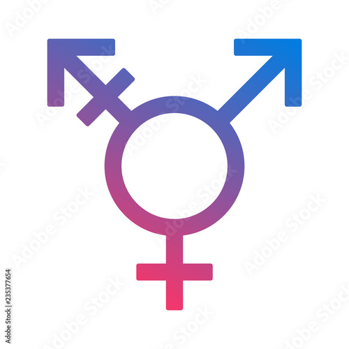 Color transgender / trans or gender dysphoria symbol flat vector icon for apps and websites