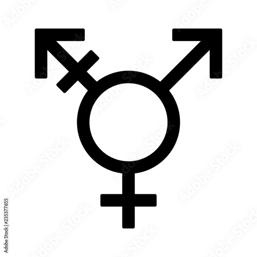 Transgender / trans or gender dysphoria symbol flat vector icon for apps and websites
