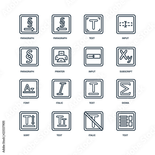 Set Of 16 Universal Editable Icons. Includes Elements Such As Te