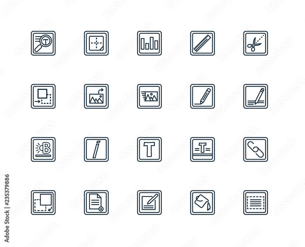 Set Of 20 Universal Editable Icons. Includes Elements Such As Te