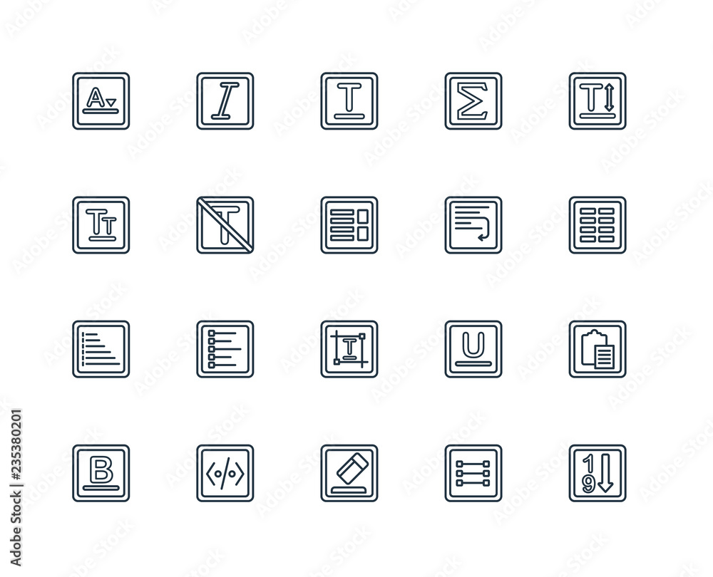 Set Of 20 Universal Editable Icons. Includes Elements Such As So