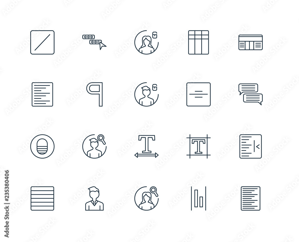 Set Of 20 Universal Editable Icons. Includes Elements Such As Le