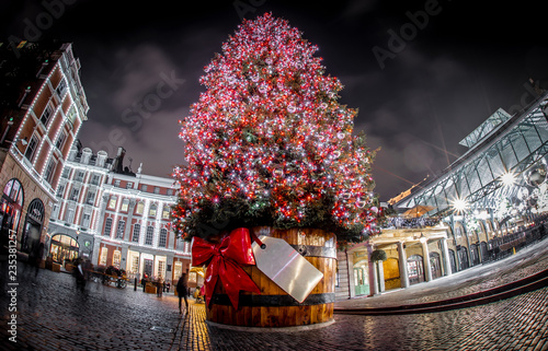 Christmas decorations of Covent Garden of London photo