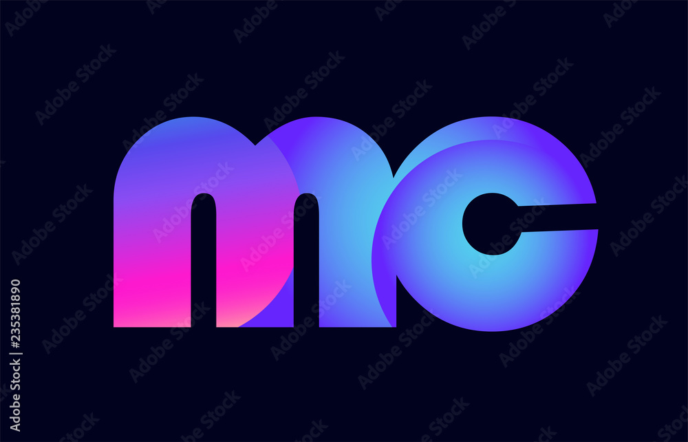 mc m c spink blue gradient alphabet letter combination logo icon design mc m c spink blue gradient alphabet letter combination logo icon design