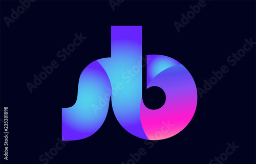 sb s b spink blue gradient alphabet letter combination logo icon design photo