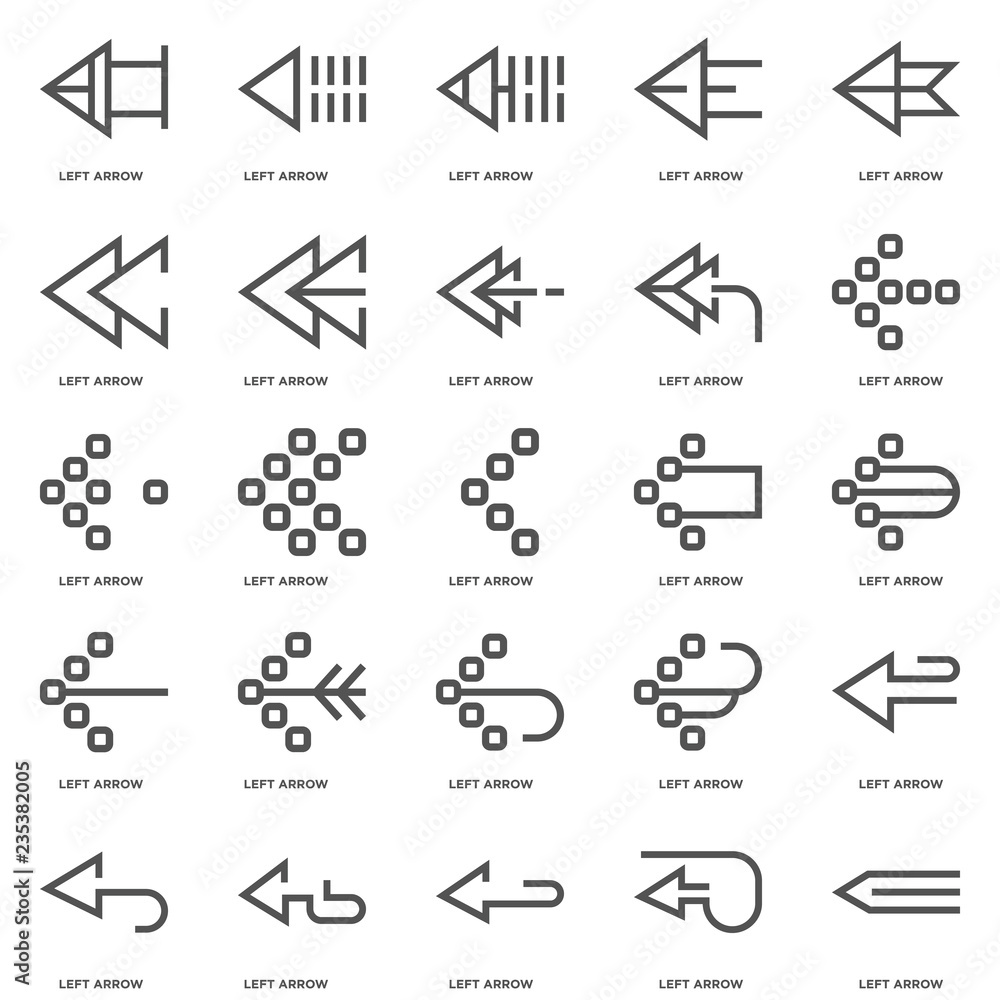 Simple Set of 25 Vector Line Icon. Contains such Icons as Left a