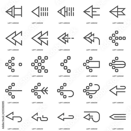 Simple Set of 25 Vector Line Icon. Contains such Icons as Left a