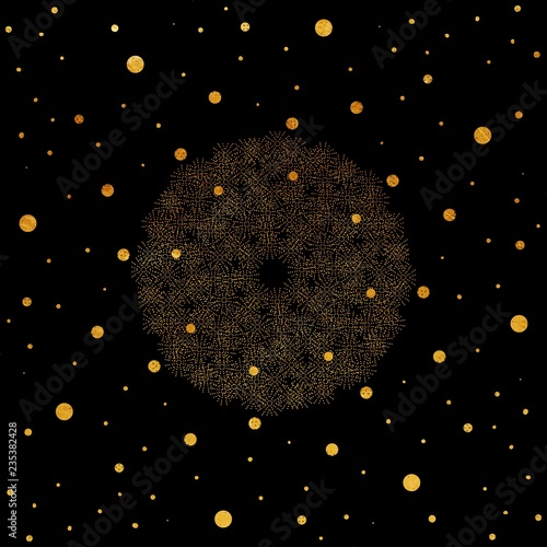 Gold dot minimal background black