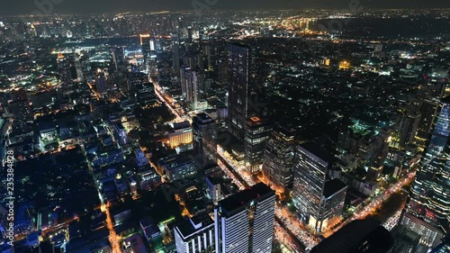 Wallpaper Mural 4K Time lapse of aerial view of view of Bangkok traffic at night Torontodigital.ca