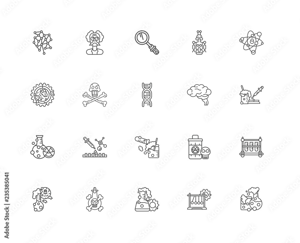 Simple Set of 20 Vector Line Icon. Contains such Icons as Flask, Simple Set of 20 Vector Line Icon. Contains such Icons as Flask,
