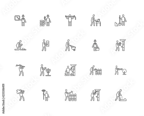 Simple Set of 20 Vector Line Icon. Contains such Icons as Garden