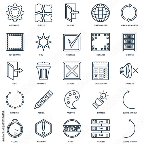 Set Of 25 Universal Editable Icons. Includes Elements Such As Cu