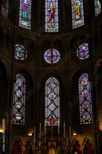 Dijon,France-October 14, 2018: Inside of Eglise Notre-Dame de Dijon or Church of Notre-Dame in Dijon, France