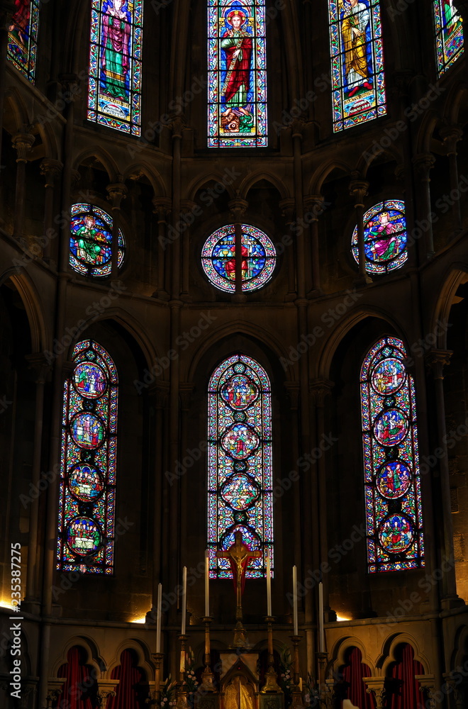 Dijon,France-October 14, 2018: Inside of Eglise Notre-Dame de Dijon or Church of Notre-Dame in Dijon, France
