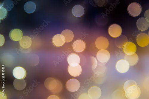 Blurred abstract Christmas tree decorated with mirror disco ball