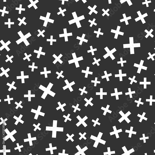 Abstract shapes vector seamless pattern on black