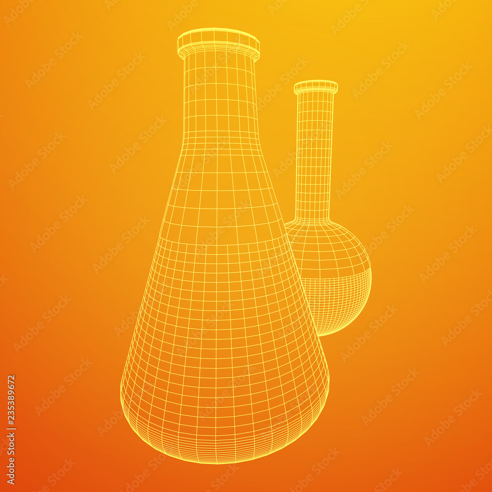 Test tube low poly wireframe mesh. Science and analyses. Vector abstract polygonal image line and point. Test tube low poly wireframe mesh. Science and analyses. Vector abstract polygonal image line and point.