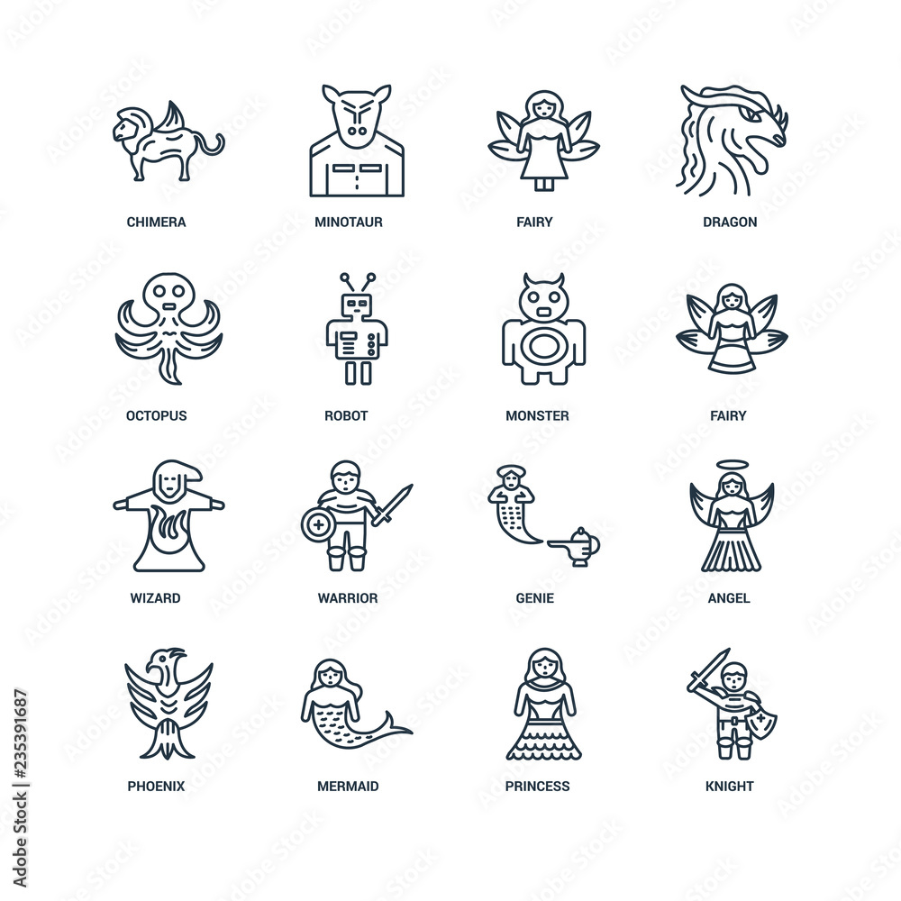 Set Of 16 Universal Editable Icons. Includes Elements Such As Kn