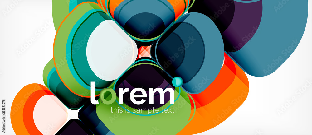 Round triangles geometric shapes composition Round triangles geometric shapes composition