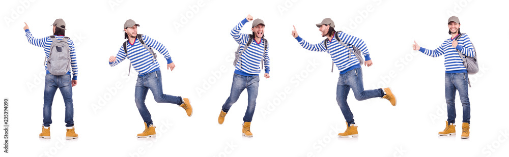 Young student isolated on the white background