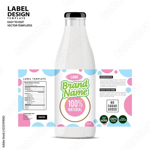 Bottle label, Package template design, Label design, mock up design label template