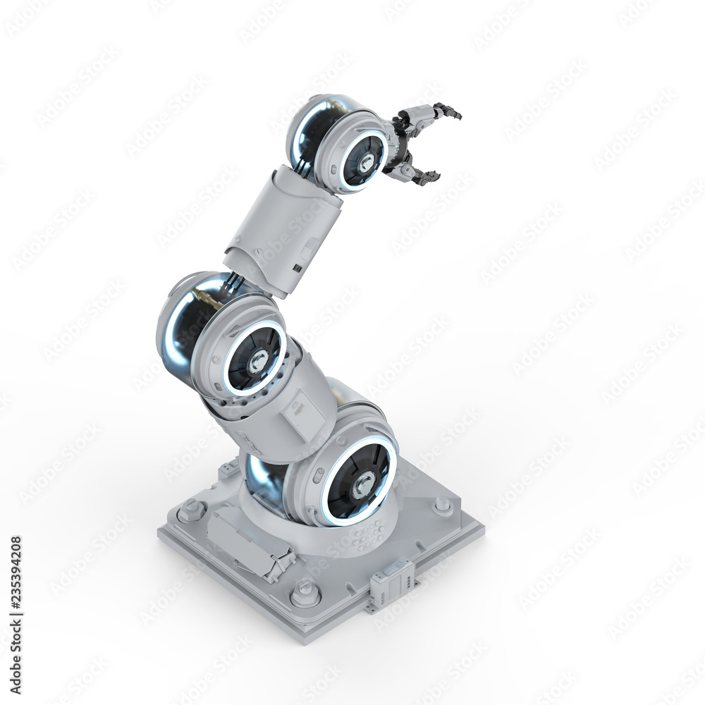 white robotic arm white robotic arm