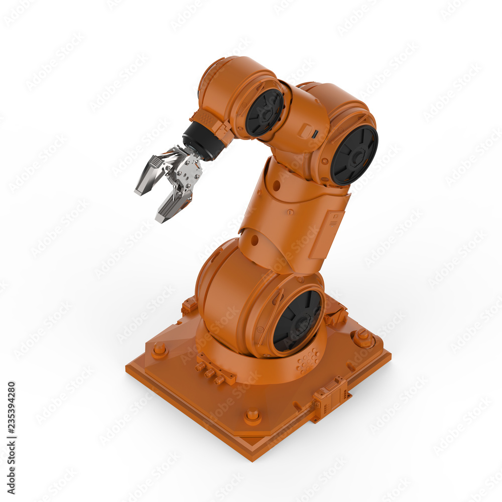 orange robotic arm orange robotic arm