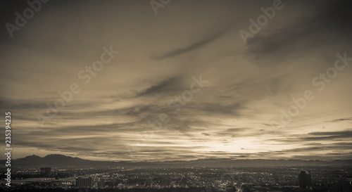 las vegas nevada evening city lights and street views
