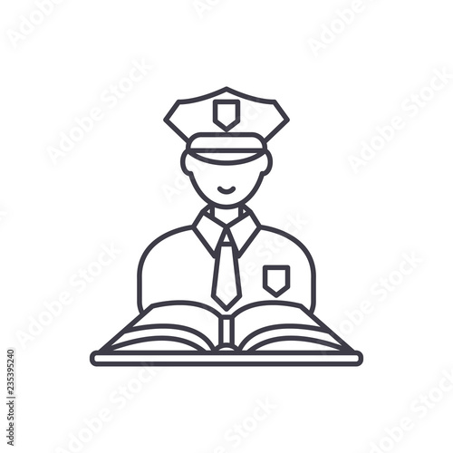 Criminal law line icon concept. Criminal law vector linear illustration, sign, symbol