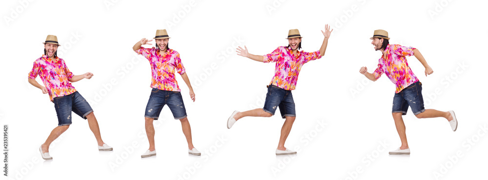 Funny tourist isolated on white Funny tourist isolated on white