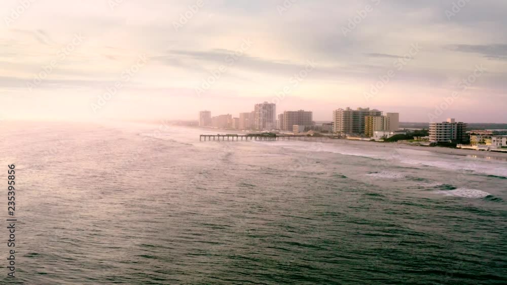 Aerial view of sunrise in Daytona Beach, Florida Aerial view of sunrise in Daytona Beach, Florida