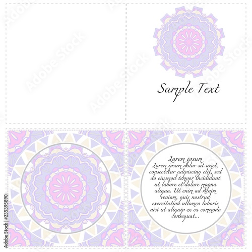 Floral banners. Ethnic Mandala ornament. Vector illustration. For greeting card  coloring book  invitation print.
