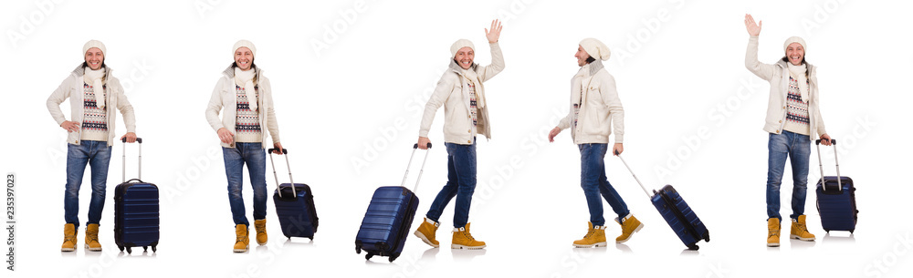 Man preparing for winter vacation Man preparing for winter vacation