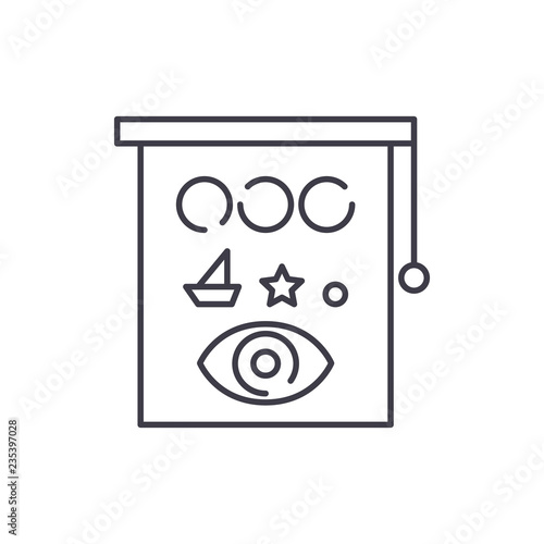 Eyesight check line icon concept. Eyesight check vector linear illustration, sign, symbol